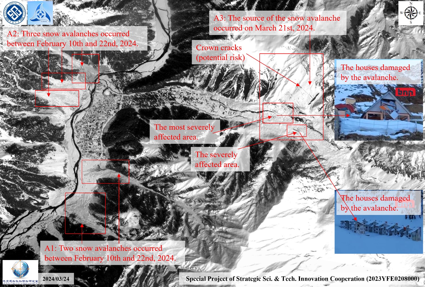 Figure. 1 An overview of avalanche risk nearby Naran town. Figure. 1 An overview of avalanche risk nearby Naran town.