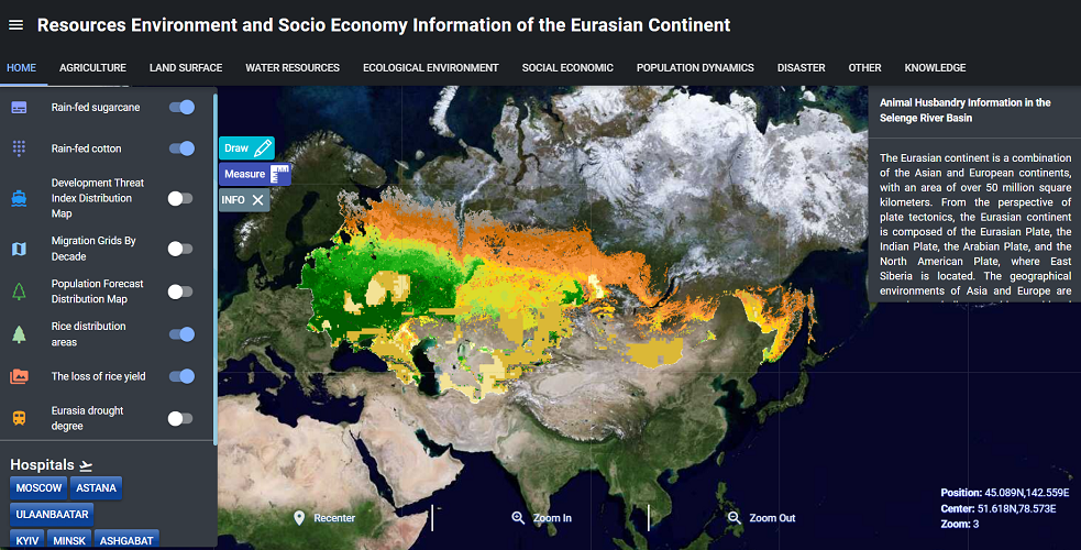Resources Environment and Socio Economy Information of the Eurasian Continent