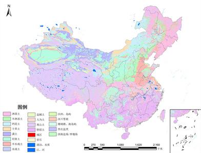 Spatial Distribution of China's Soil Types Data