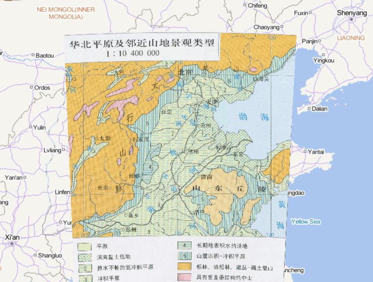 Online map of the landscape pattern of the North China Plain and adjacent mountain areas in China