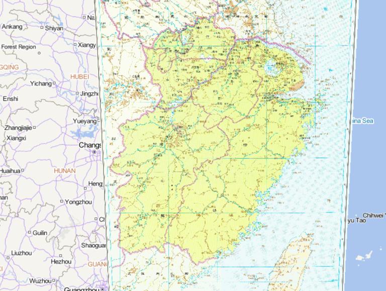 The Historical Map of Yangzhou feudal provincial department in Western Han Dynasty