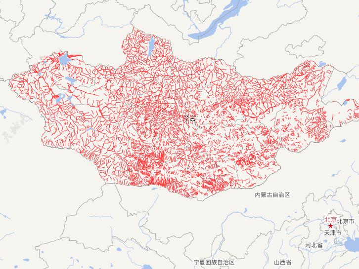 Online map of waters route in Inner Mongolia