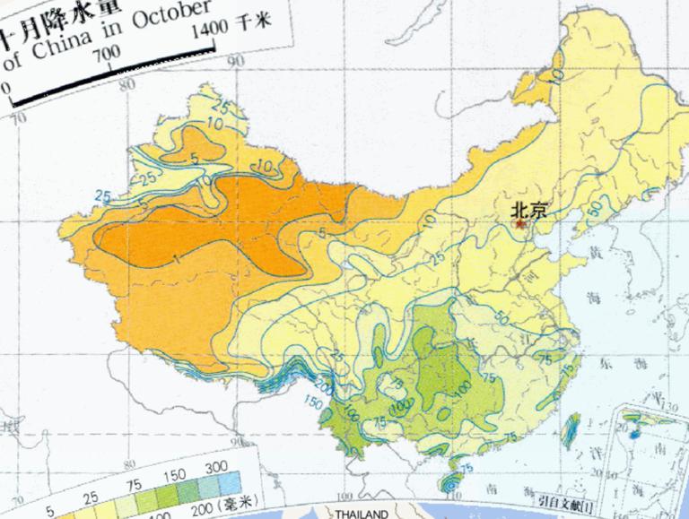 Online precipitation of China in October