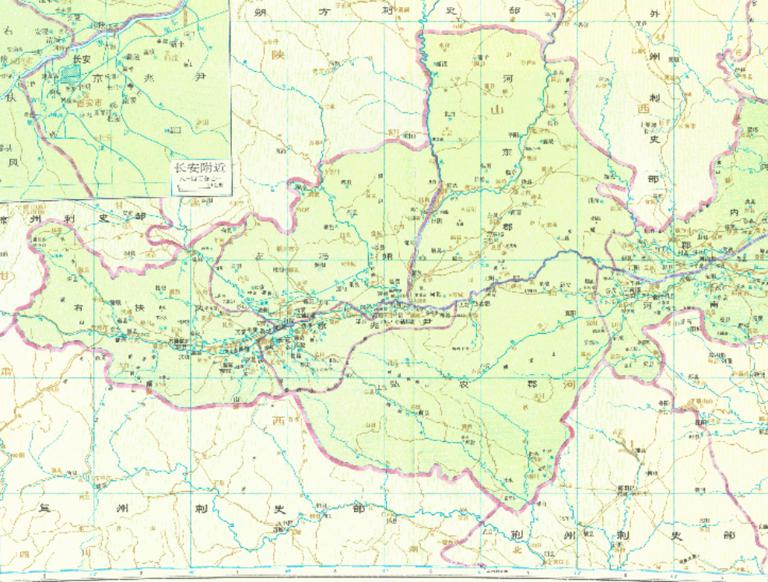 The history map of Si Li Department in the Western Han Dynasty of China