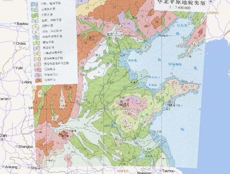 Geomorphological Types Online Map of North China
