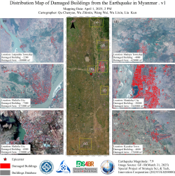 Distribution Map of Damaged Buildings from the Earthquake in Myanmar